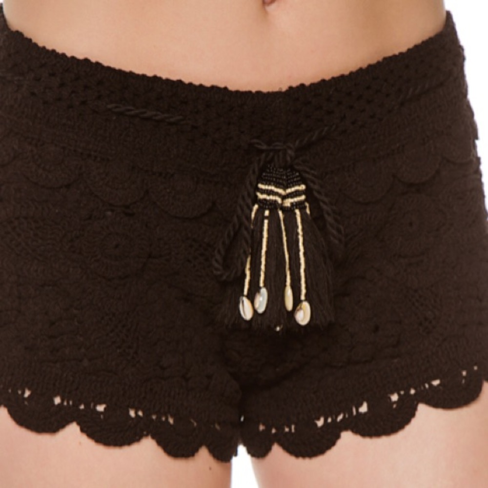 Crochet Tassel Tie Shorts